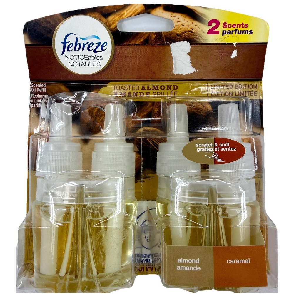 Febreze Noticeables Oil Refills Toasted Almond- Almond, Caramel NEW RARE